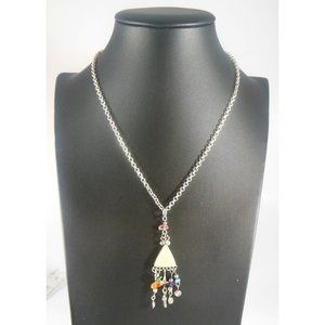 OOAK Handmade Wire Wrapped Stone Pendant Necklace w/ Semi Precious Stone Charms